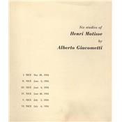 [GIACOMETTI] SIX STUDIES OF HENRI MATISSE BY ALBERTO GIACOMETTI - Catalogue d'exposition Pierre Matisse Gallery (sans date)